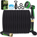 HORTICORA Garden Hose 100 ft, Non-Expandable Ultra-Lightweight Flexible Hose with 360° Dual-End Anti-Kink Design, 10-Pattern Spray Nozzle, 500 PSI Leak-Proof, 96-Strand Braided Fabric, Storage Strap